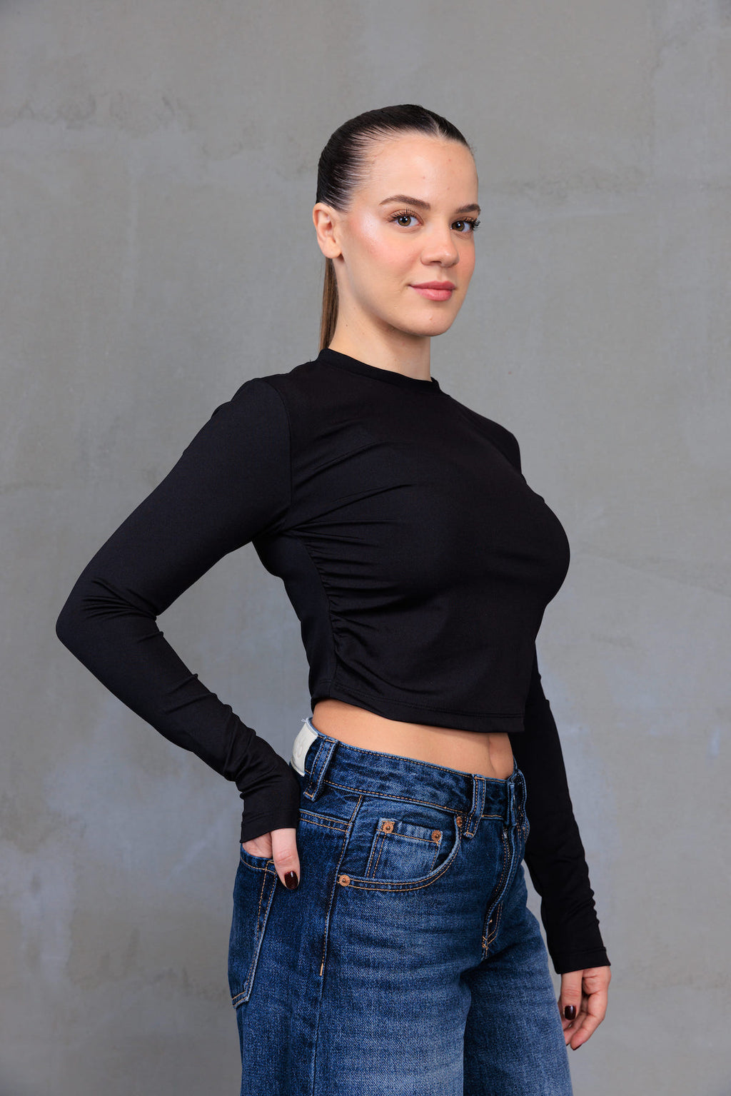 Siyah Yan Detaylı Body