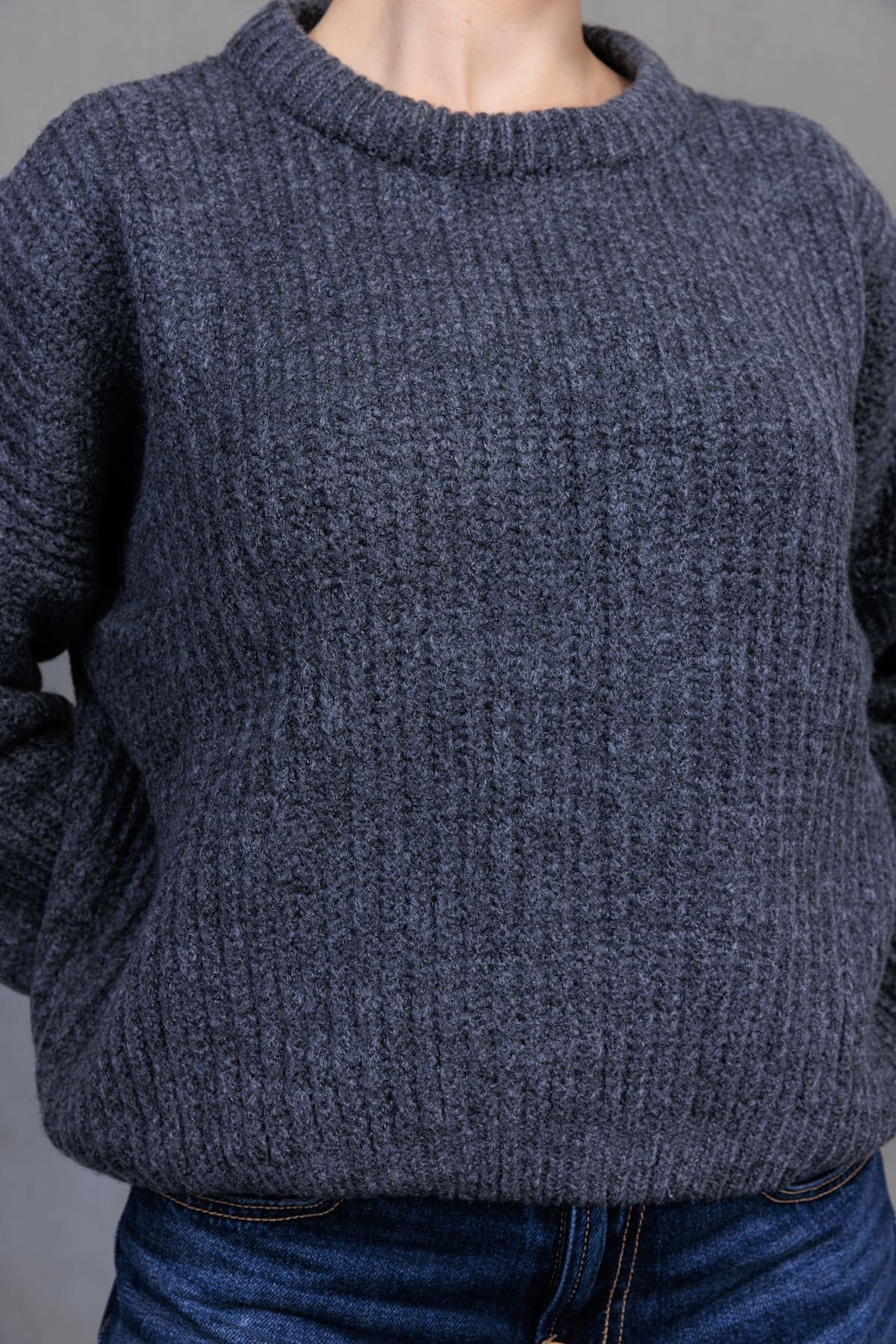 Antrasit Oversize Triko Kazak