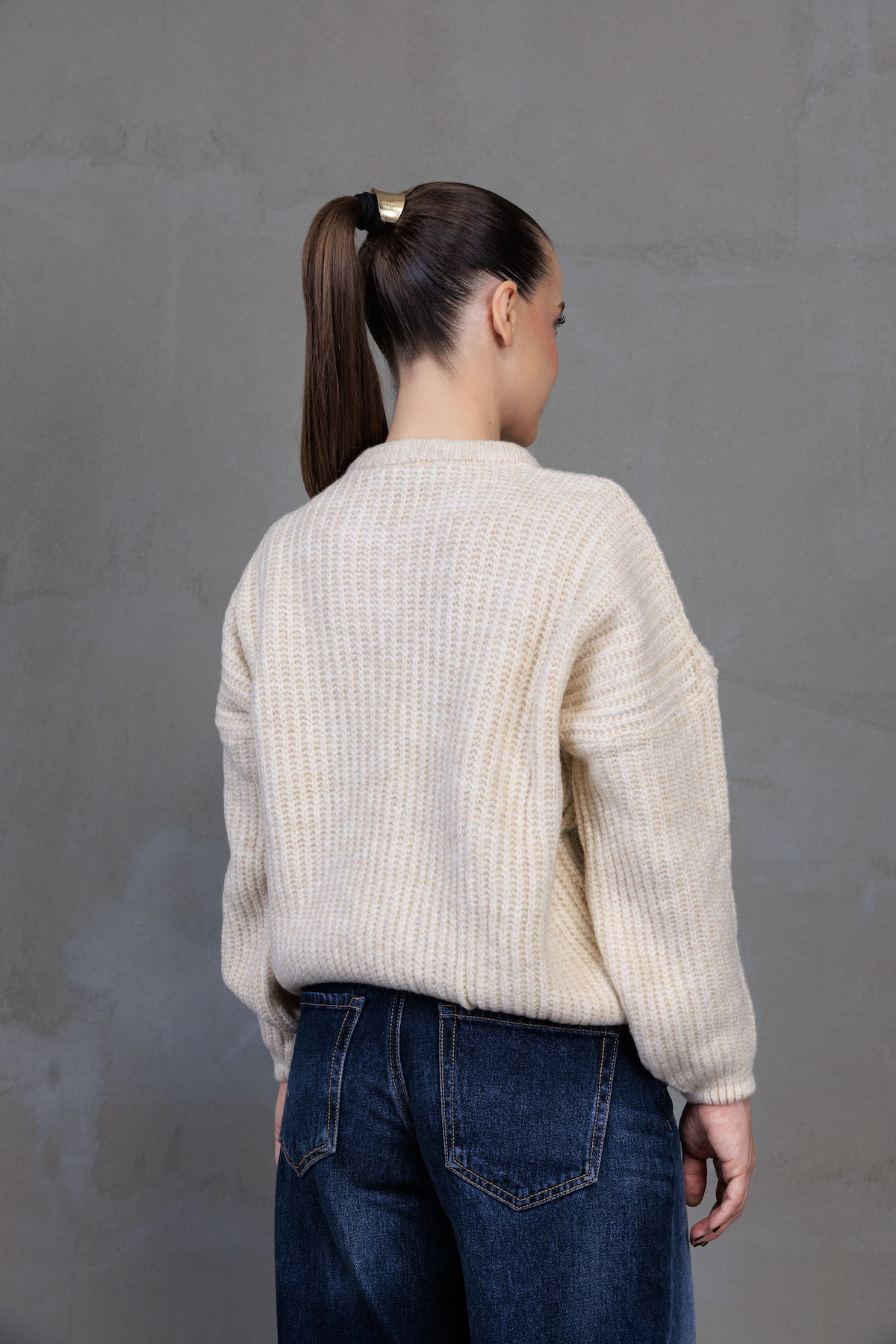 Bej Oversize Triko Kazak